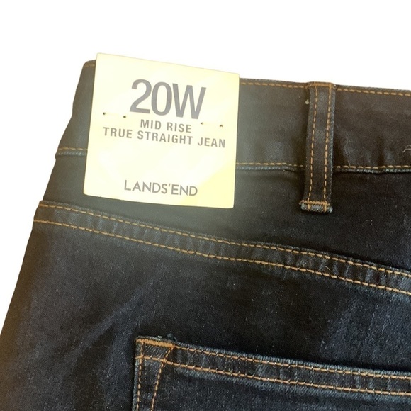 Lands End Midrise Dark Rinse Straight Leg Jean NWT Size 20W - Picture 7 of 8